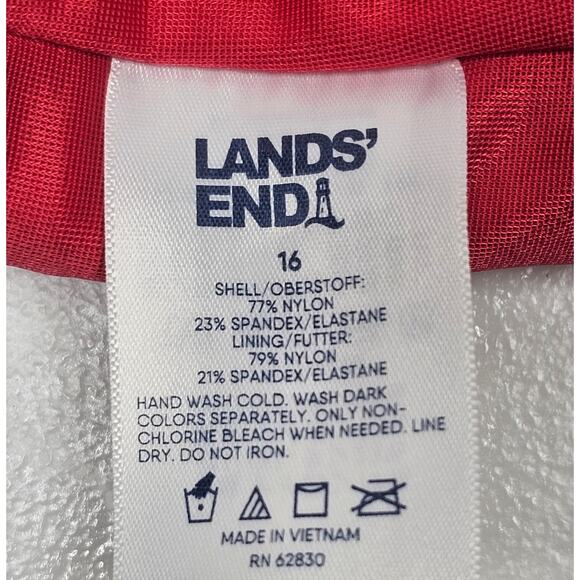 Lands' End Women's Tummy Control Swim Skirt in Red Plus Size 16 - Picture 8 of 10